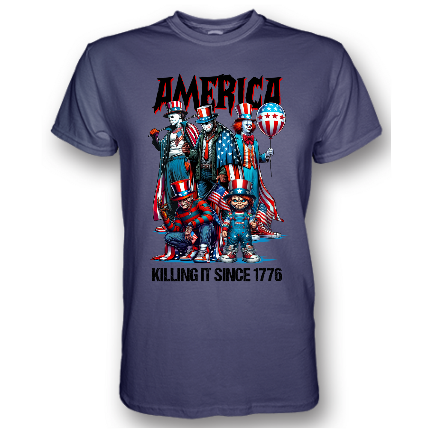 "America: Killing Since 1776” Horror Legends T-Shirt – Navy