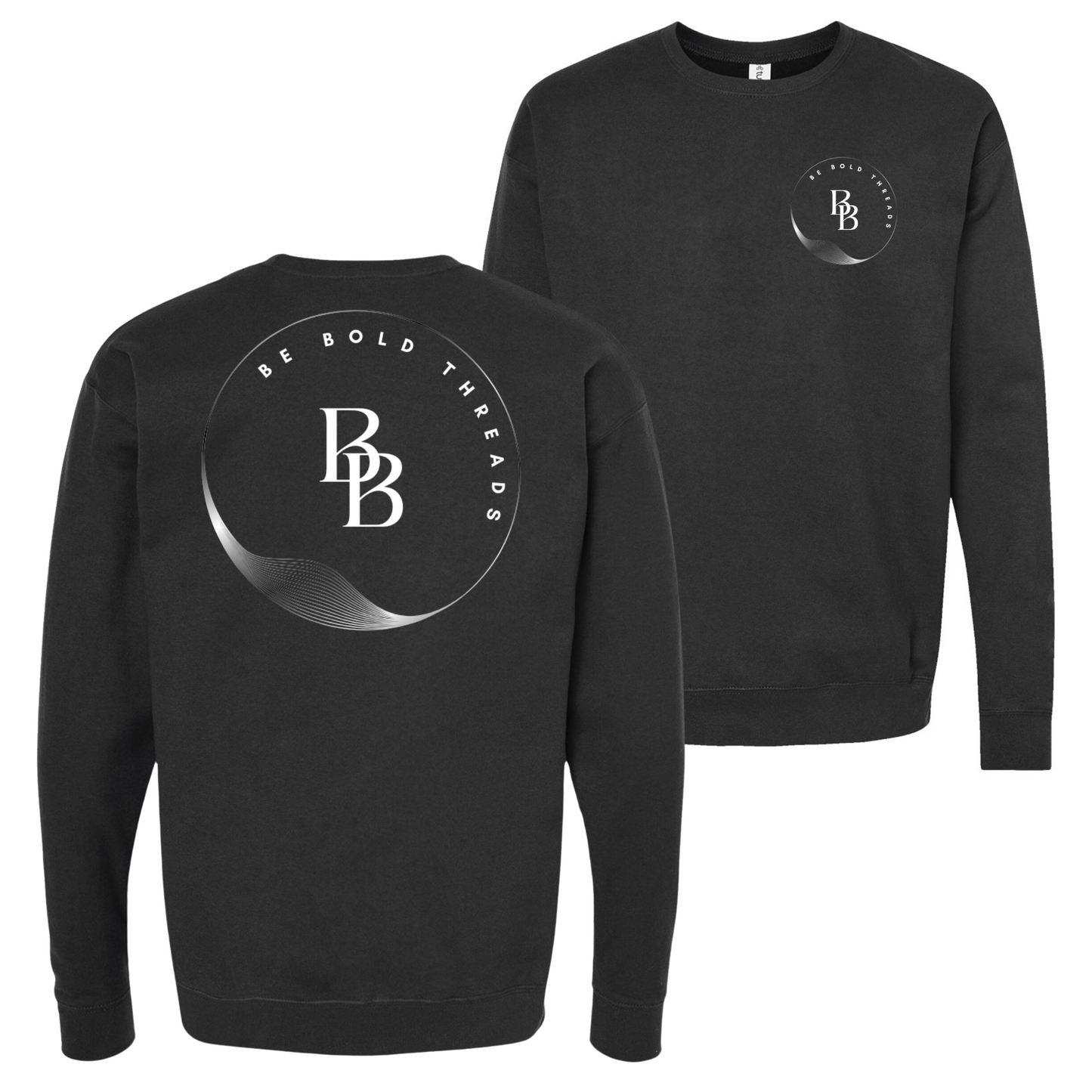 BB Luxury Initial Circle Black Crewneck