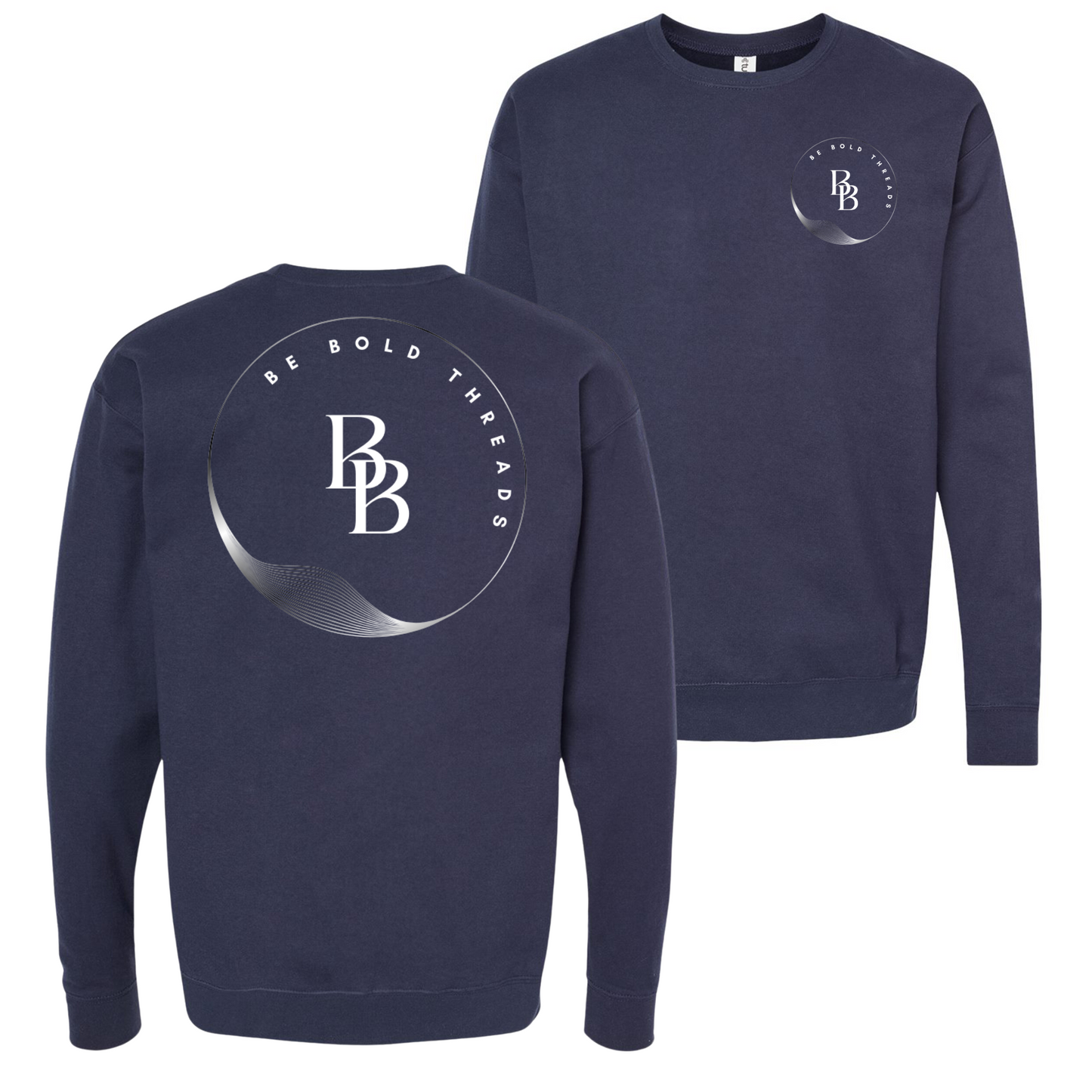 BB Luxury Initial Circle Navy Crewneck