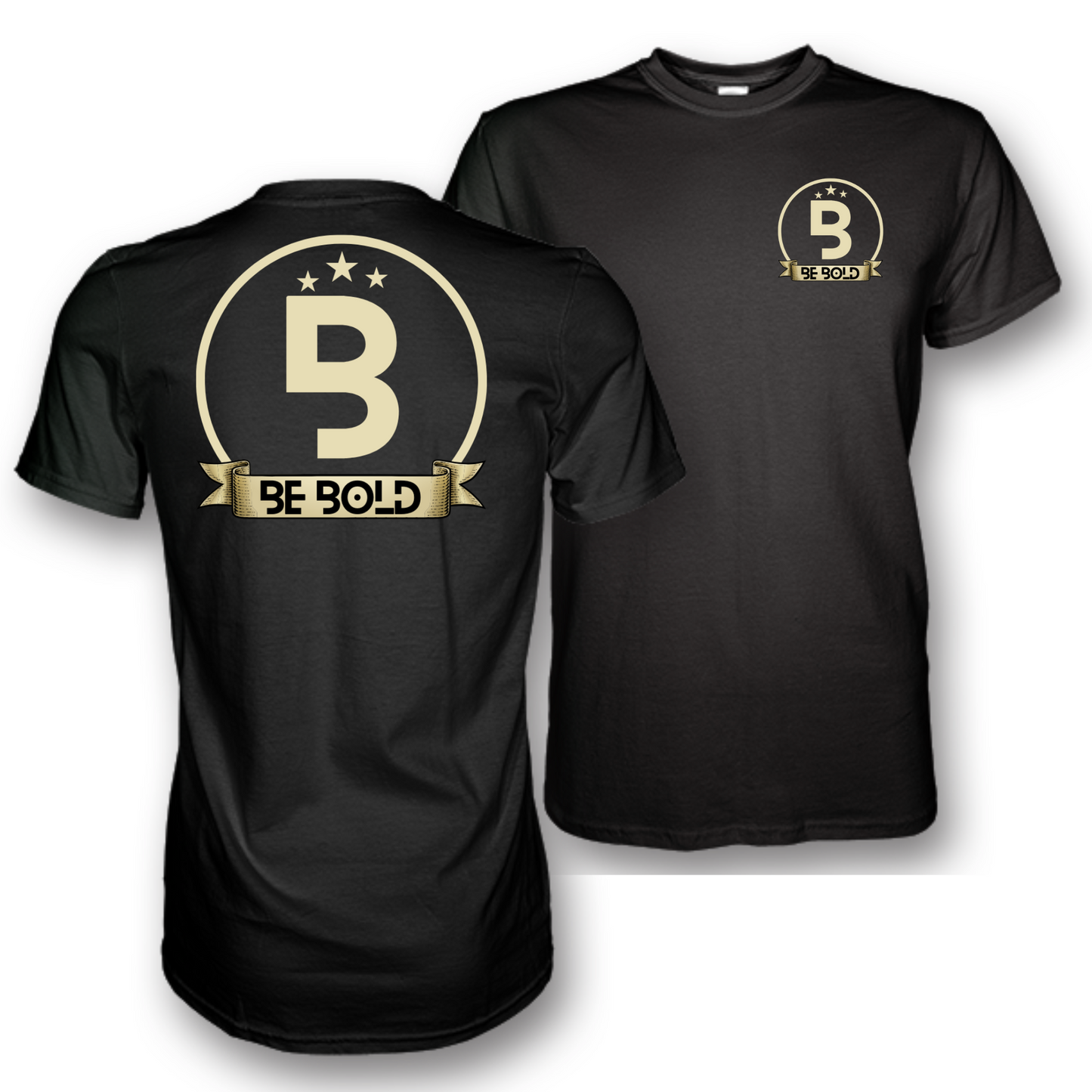 Black & Gold Circle Ribbon Illustration Modern Tee