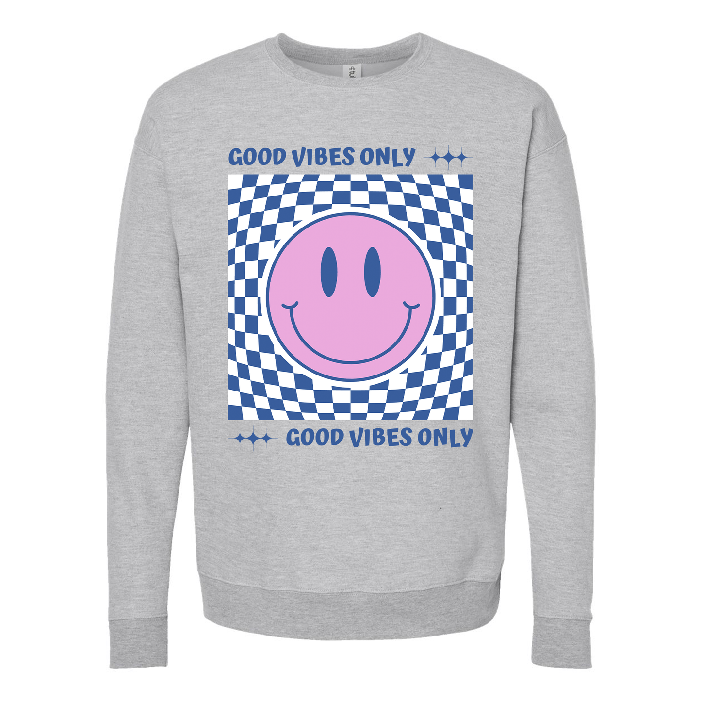 Smiley Face Good Vibes Only Crewneck