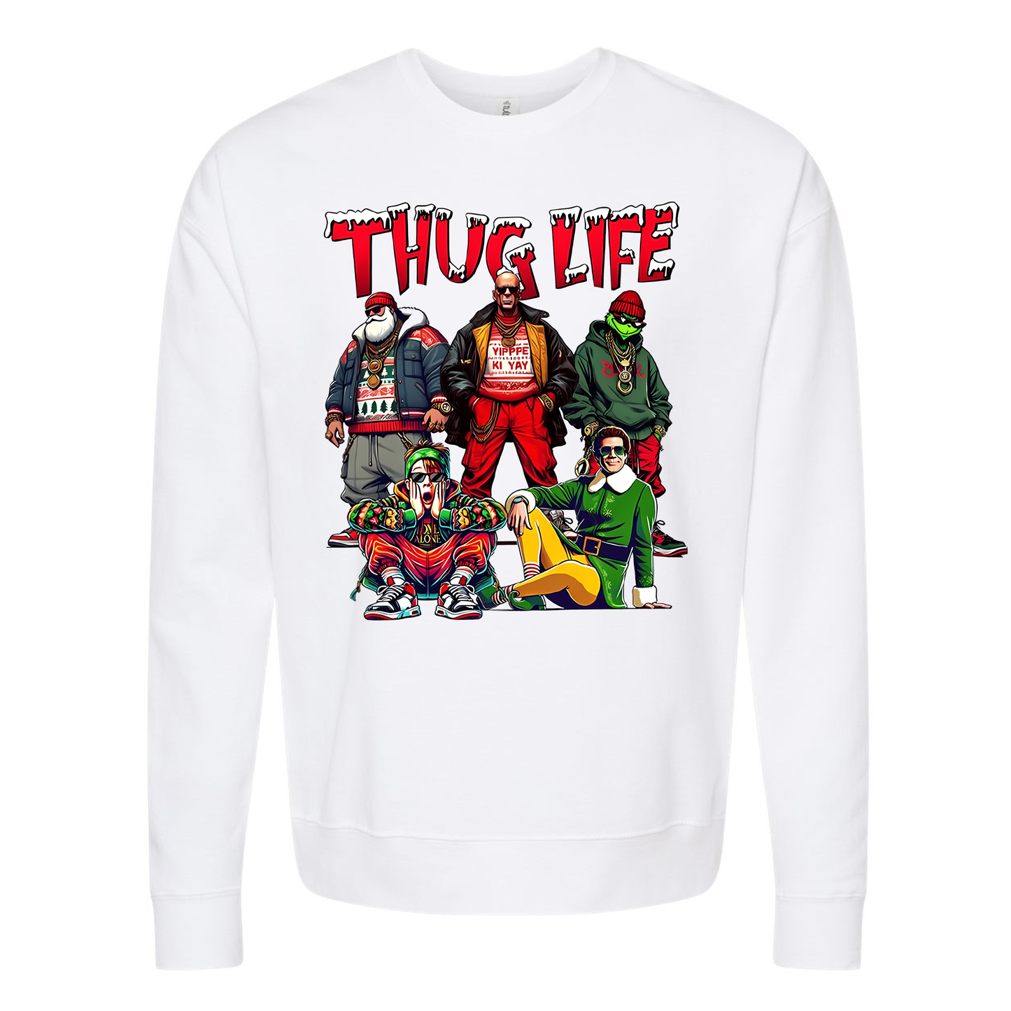 Christmas Thug Life White Crewneck