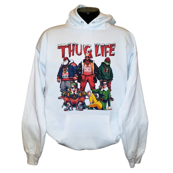 Christmas Thug Life White Hoodie