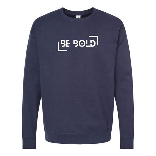 Be Bold Embroidered Navy Crewneck