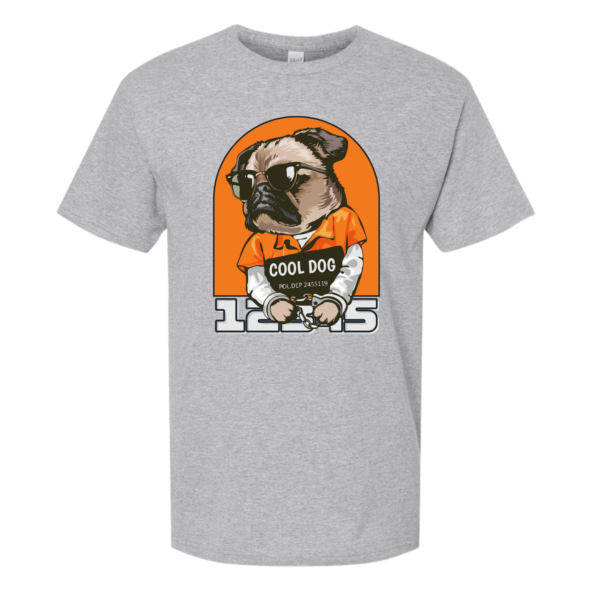“Cool Dog Mug Shot” T-Shirt