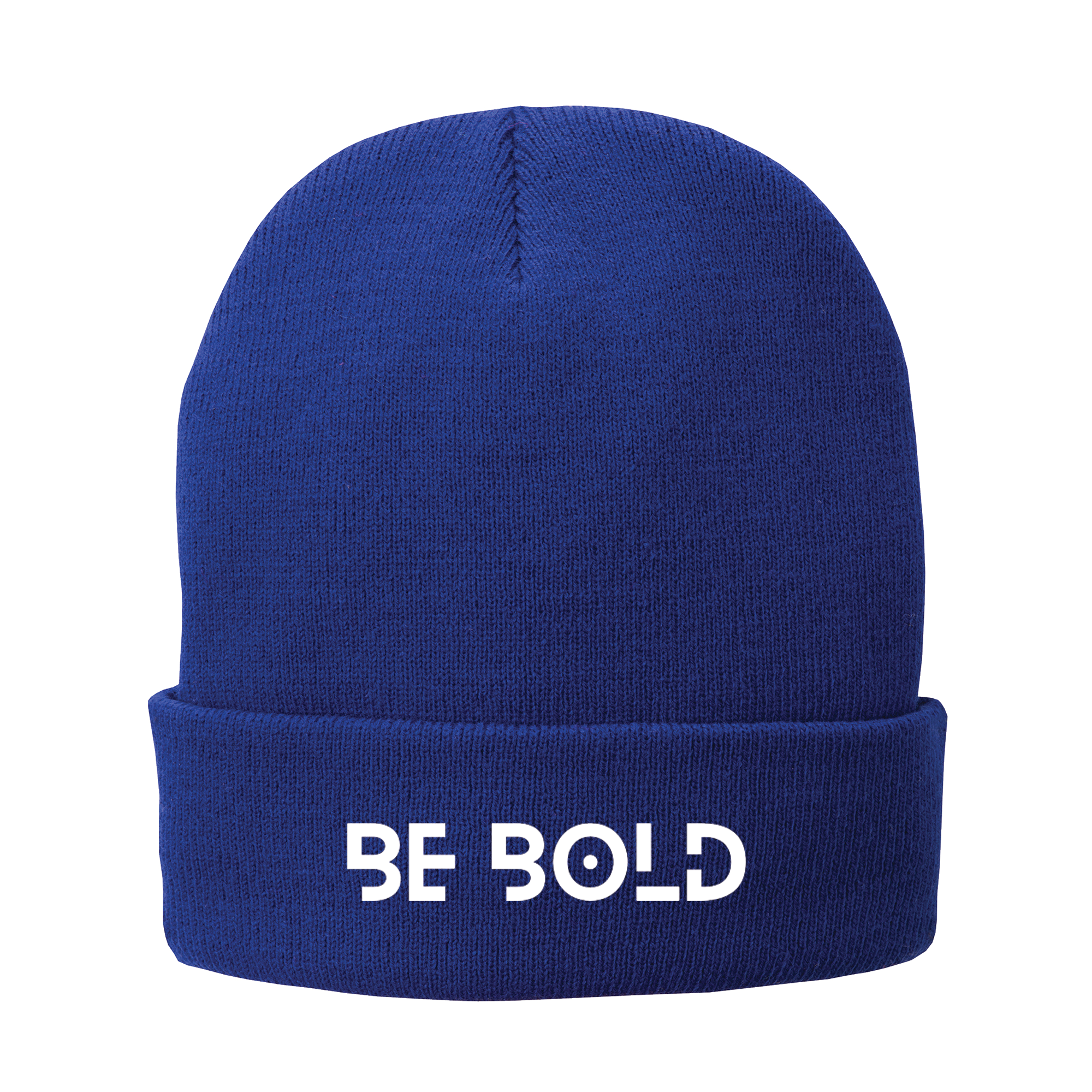 Embroidered Royal Beanie w/ White
