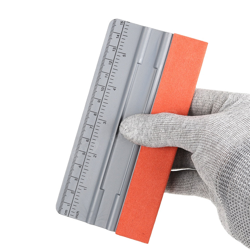 Multi-Purpose Plastic Ruler & Squeegee with Suede Felt