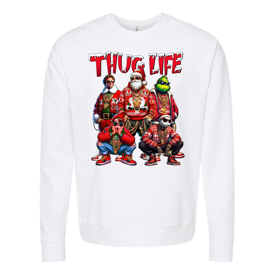 Christmas Thug Life White Crewneck