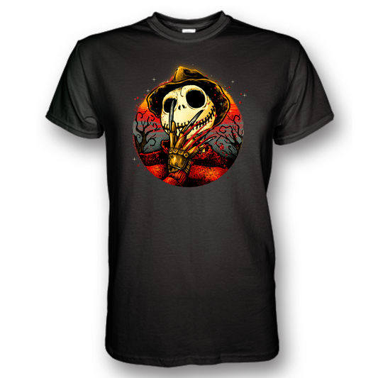 Jack Skellington, Freddy Krueger Black T-Shirt
