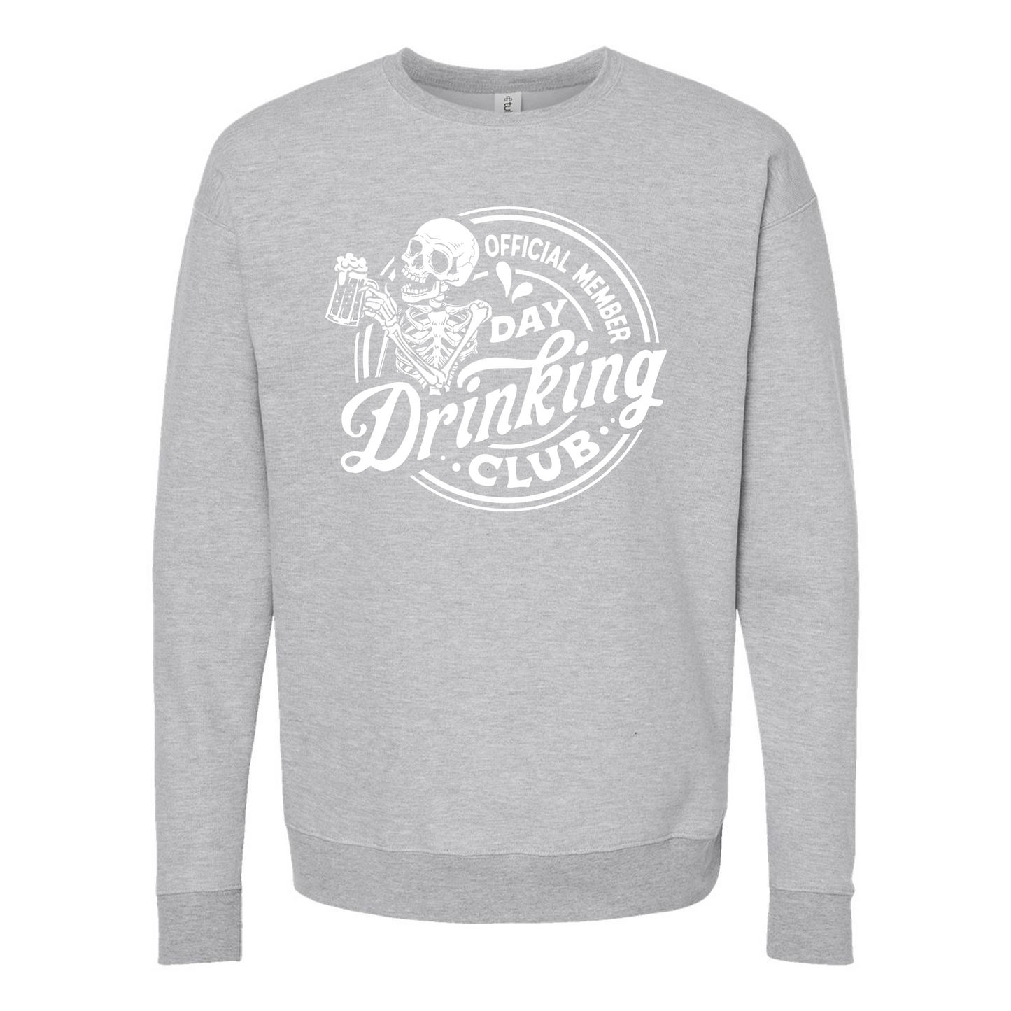Official Member Day Drinking Club Grey Crewneck